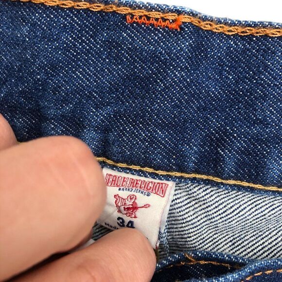 True Religion Jeans Size 34 STRAIGHT Blue - Picture 5 of 9